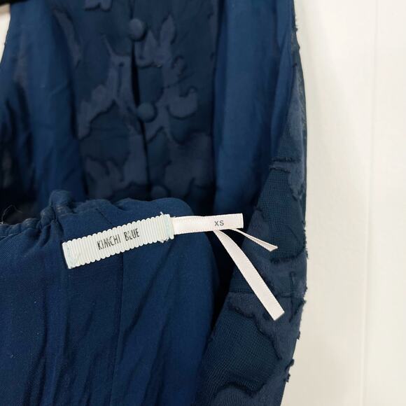 Urban Outfitters Kimchi Blue Julianna Tiered Maxi Dress XS T Back Blue Jacquard - Picture 9 of 15